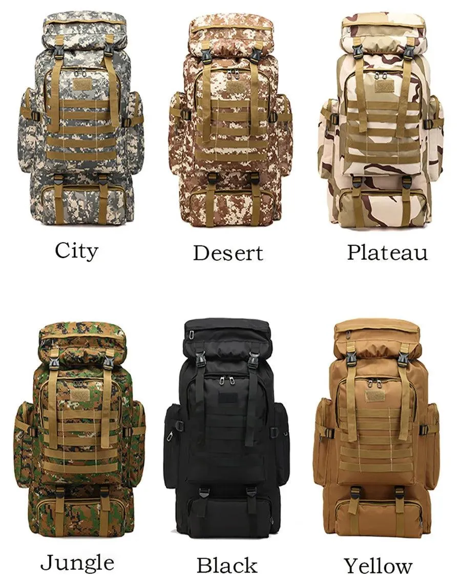 Outdoor 80L Camouflage Backpack – Heavy-Duty Mountaineering & Hiking Rucksack