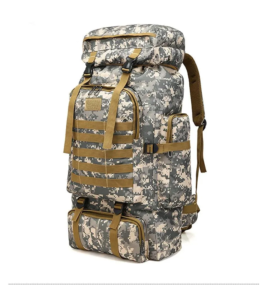 Outdoor 80L Camouflage Backpack – Heavy-Duty Mountaineering & Hiking Rucksack
