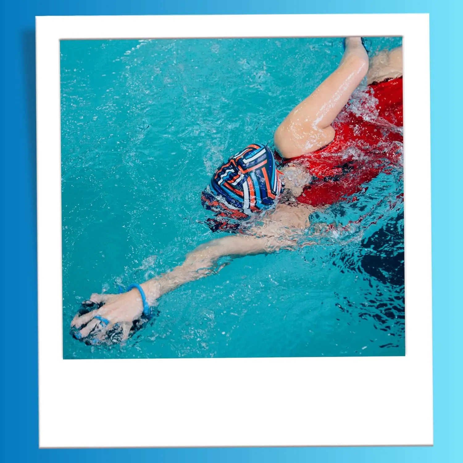  Power Swim Paddles for Lap Swimming - Adjustable Straps - Lap Swimming Gears - Hand Paddles for Adults & Kids