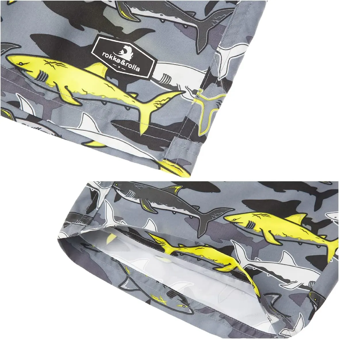 Rokka&Rolla Boys' Swim Trunks UPF 50  Quick Dry Bathing Suit Swimwear Beach Shorts with Mesh Lining