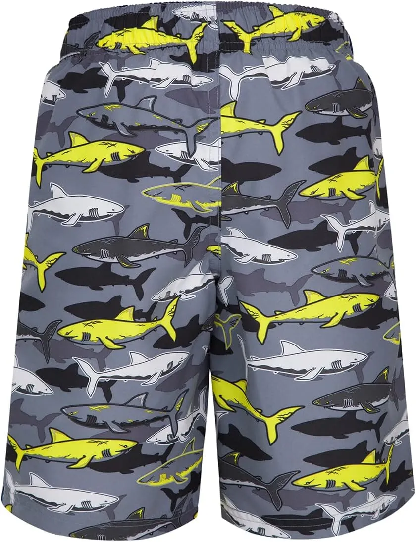 Rokka&Rolla Boys' Swim Trunks UPF 50  Quick Dry Bathing Suit Swimwear Beach Shorts with Mesh Lining
