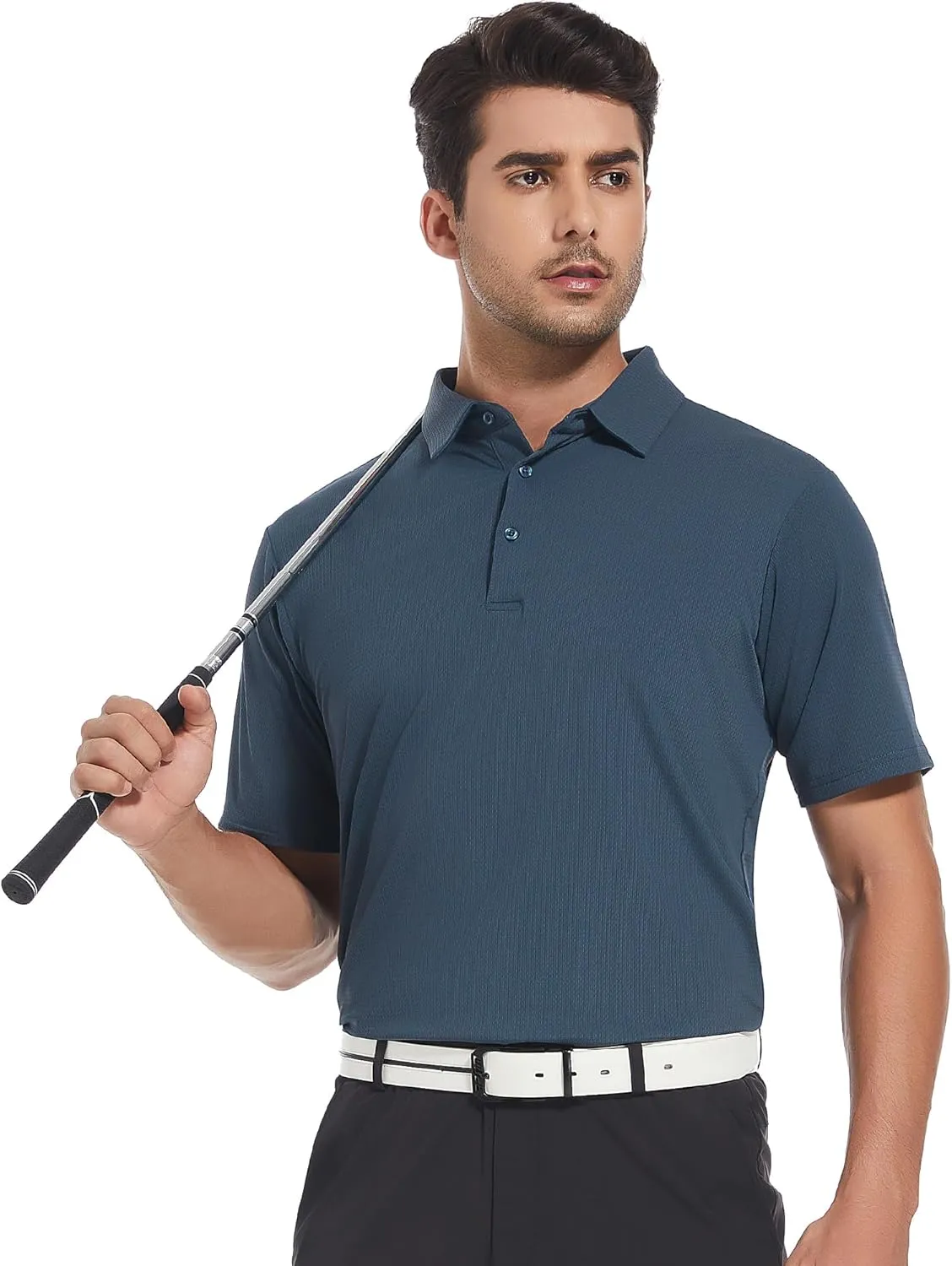 SAMERM Golf Shirts for Men Dry Fit Short Sleeve Moisture Wicking Casual Solid Stylish Mens Polo Shirts