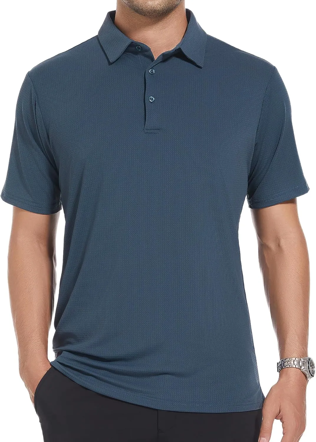 SAMERM Golf Shirts for Men Dry Fit Short Sleeve Moisture Wicking Casual Solid Stylish Mens Polo Shirts