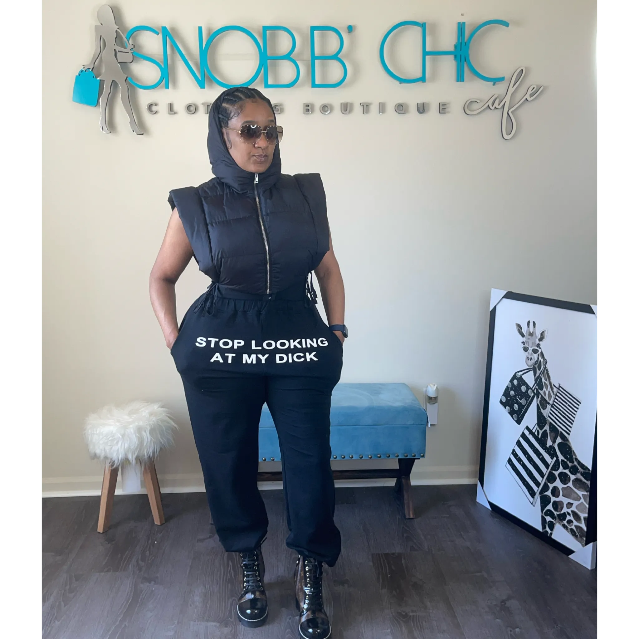 SNOB Swag Jogging Pants-Black
