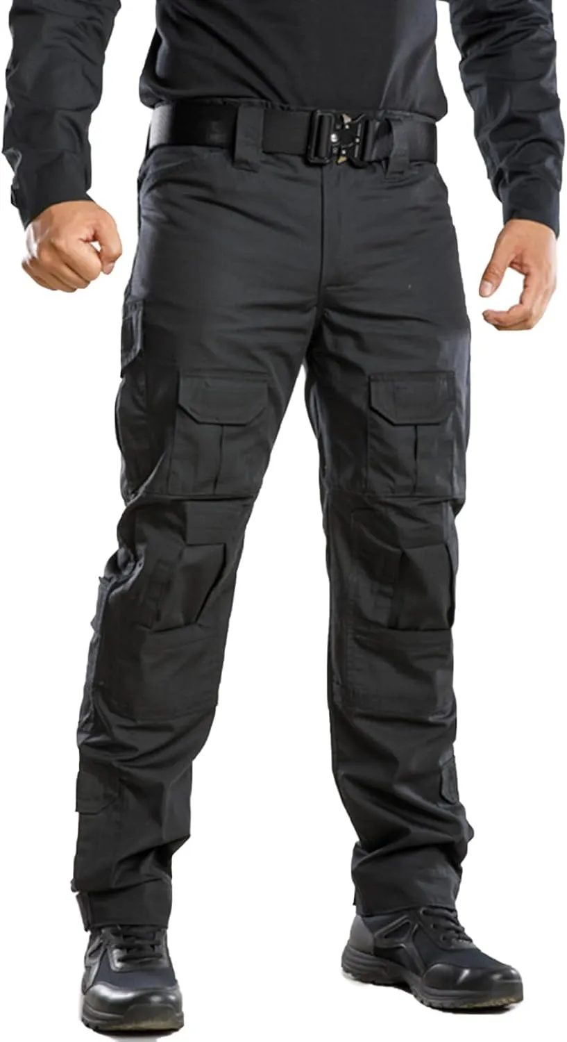 Tactical Camo Cargo Pants for Men - Outdoor Hiking Ripstop Work Pants With Multi Pockets - No Belt, No Kneepad