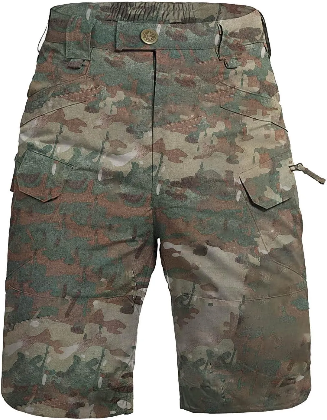 Tactical Cargo Shorts for Men Stretch Waist Waterproof Relaxed Fit Work Shorts Lightweight Hiking Short with Pockets