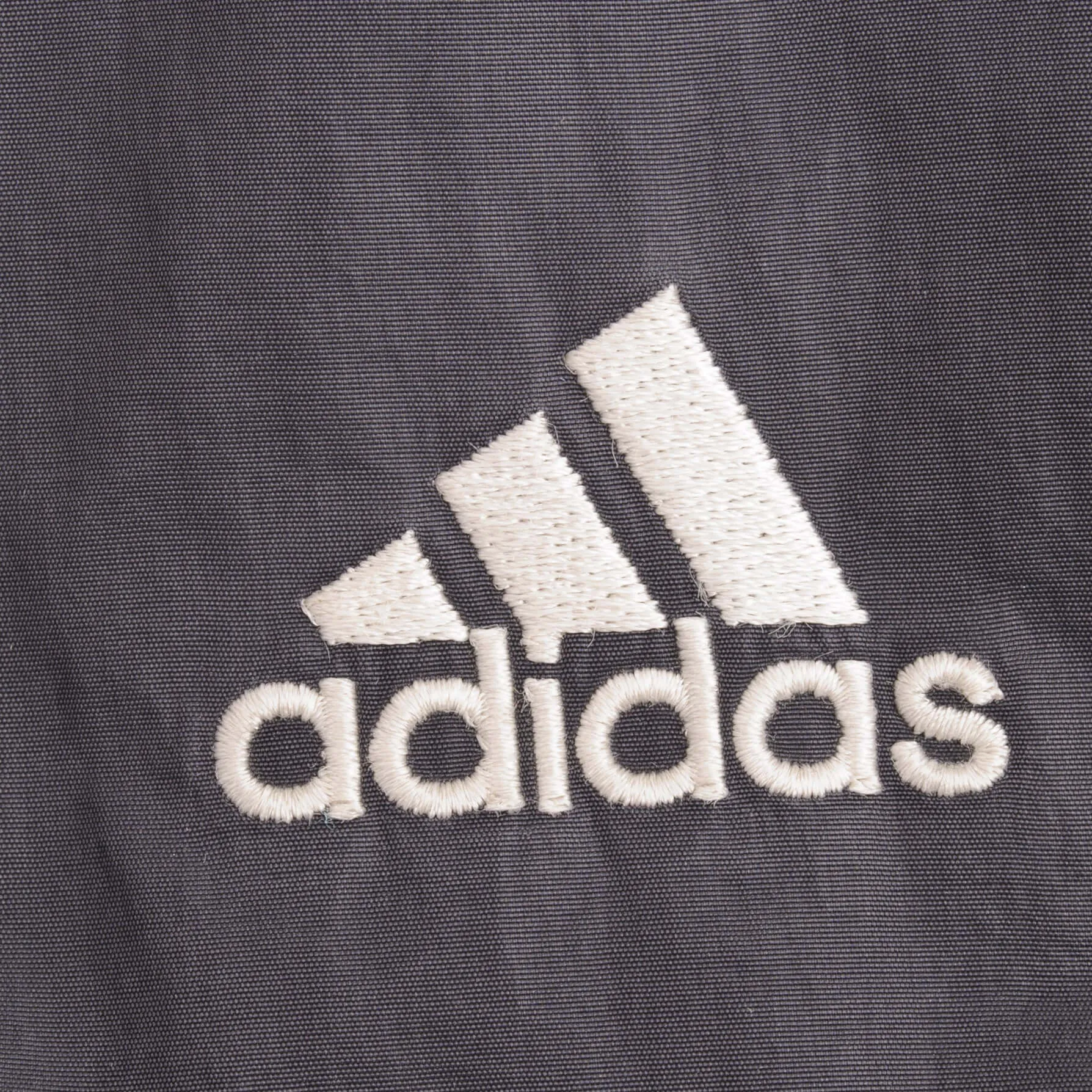 VINTAGE ADIDAS DARK GREY NYLON HEAVY WINDBREAKER HOODED JACKET 2000S SIZE XL