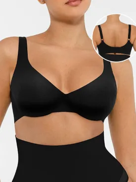 Wholesale Unpadded Underwired Deep V-Neck Side Support Bra